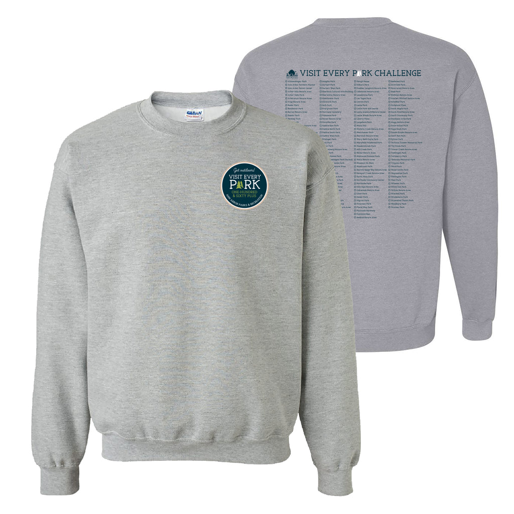 Visit Every Park Challenge Unisex Crewneck Sweatshirt Sport Grey