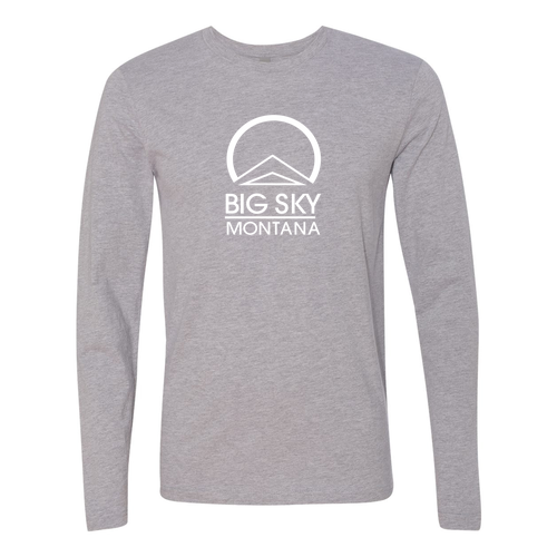 Big Sky Montana White Ink -- Long Sleeve Heather Grey