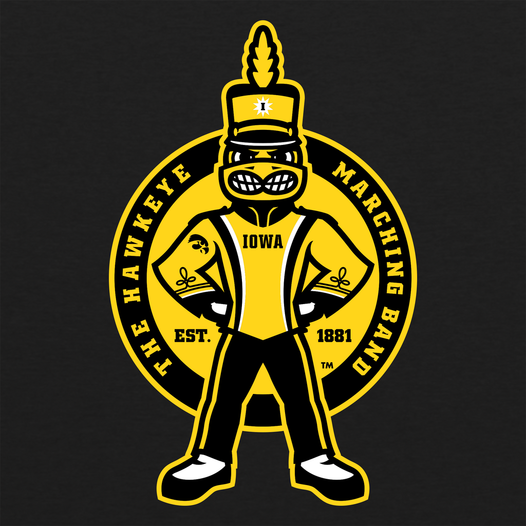 Hawkeye Marching Herky T-Shirt - Vintage Black – Underground Printing ...