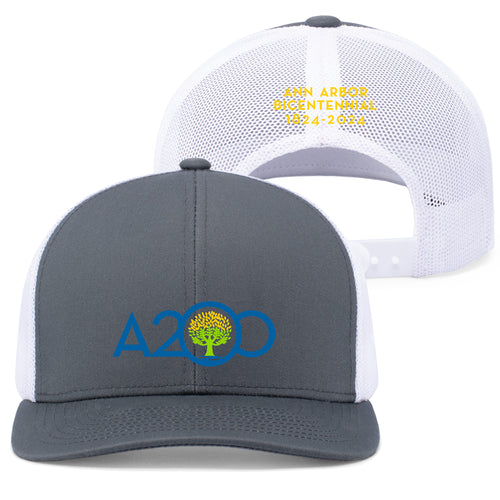Ann Arbor Bicentennial Trucker Hat - Graphite/White/Graphite