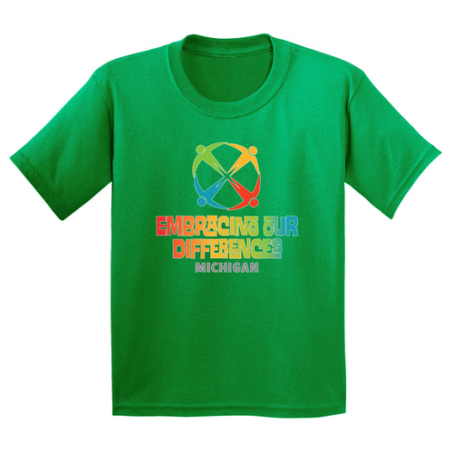 Embracing Our Differences Michigan Youth T-Shirt -  Irish Green