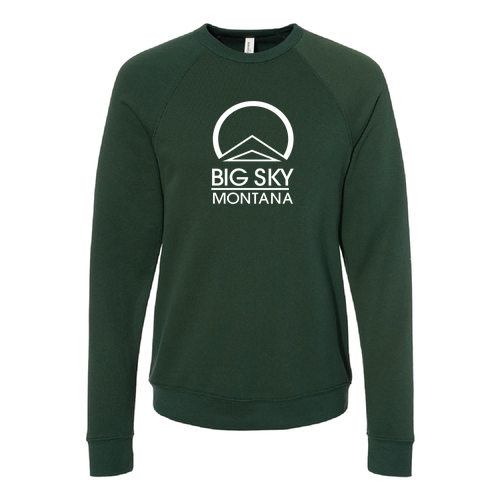 Big Sky Montana White Ink -- Crewneck Sweatshirt Forest