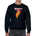 Pizza Mouth Pullover Crewneck Sweatshirt - Black