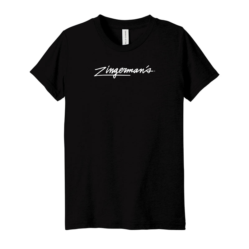 TEST Zingerman's Script - Triblend Youth T-shirt - Solid Black Blend