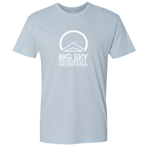 Big Sky Montana White Ink -- Short Sleeve Light Blue