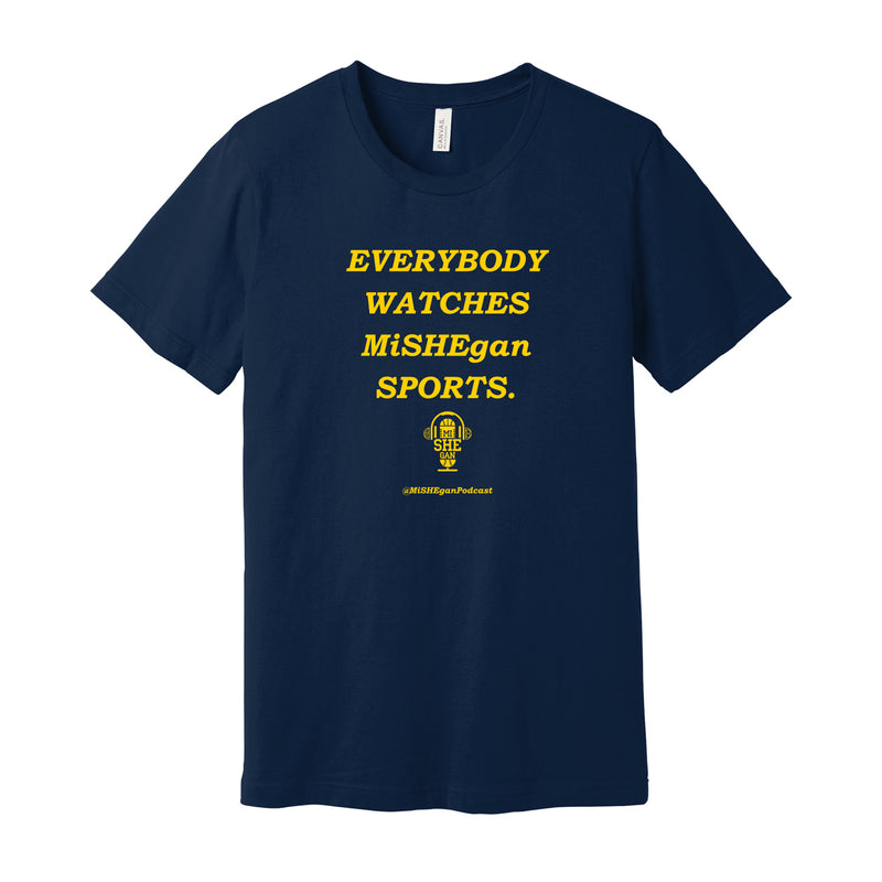 Everyone Watches miSHEgan Sports Jersey Tee - Navy