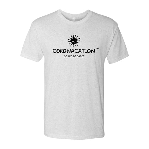 Coronacation Black Logo Triblend T-shirt - Heather White