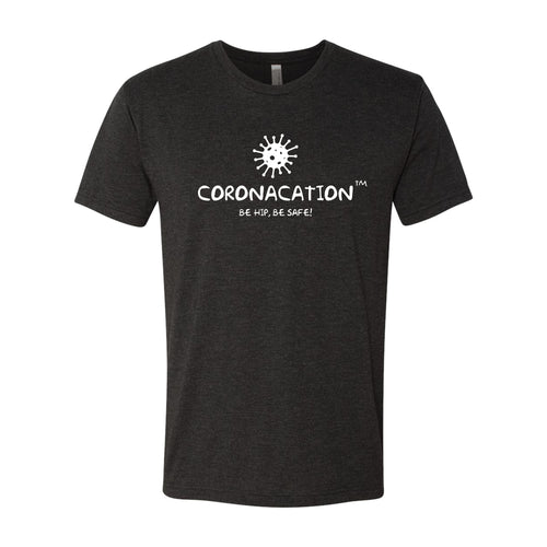 Coronacation White Logo Triblend T-shirt - Vintage Black