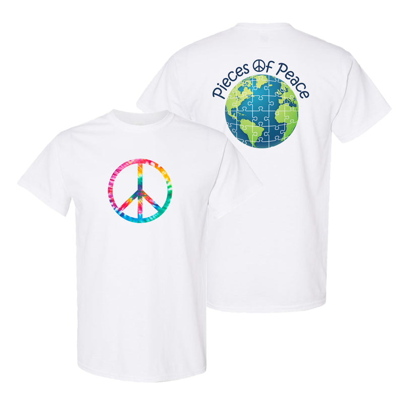 Tie-Dye Peace Sign Unisex T-shirt - White