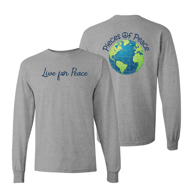 Live For Peace Unisex Long-Sleeve T-shirt - Grey