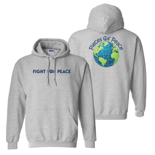 Fight For Peace Heavy Cotton Hoodie - Grey