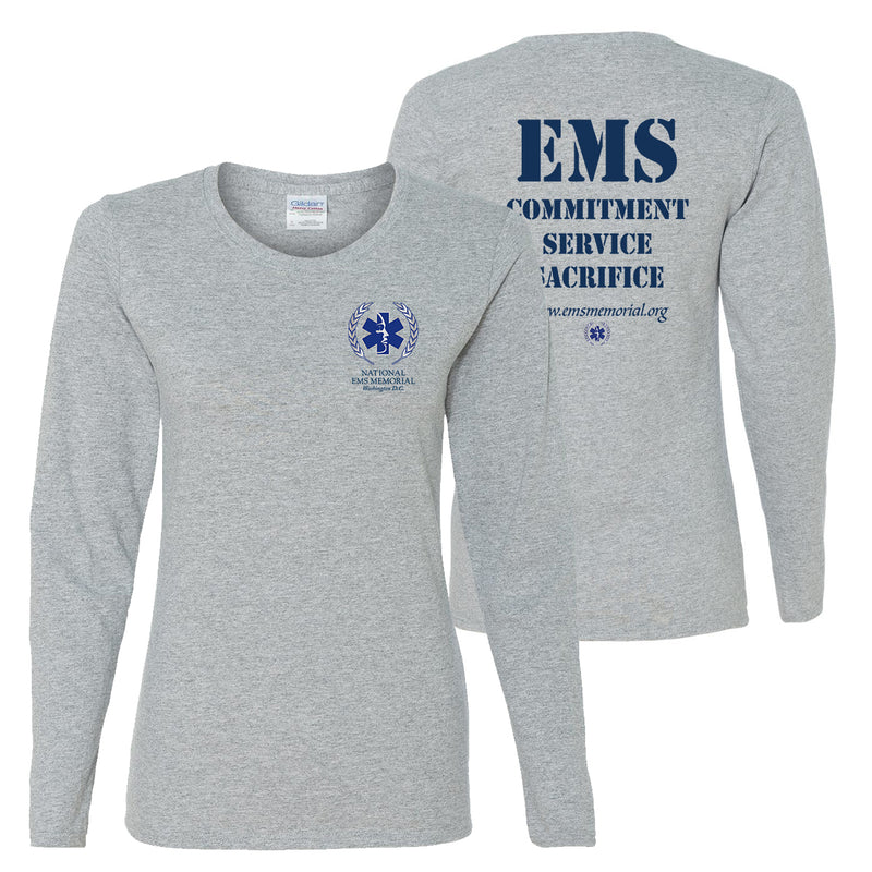 National EMS Memorial Ladies Long-Sleeve Tee - Sport Grey
