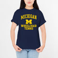 Arch Logo Wheelchair Tennis University of Michigan Basic Cotton Short Sleeve T Shirt - Navy