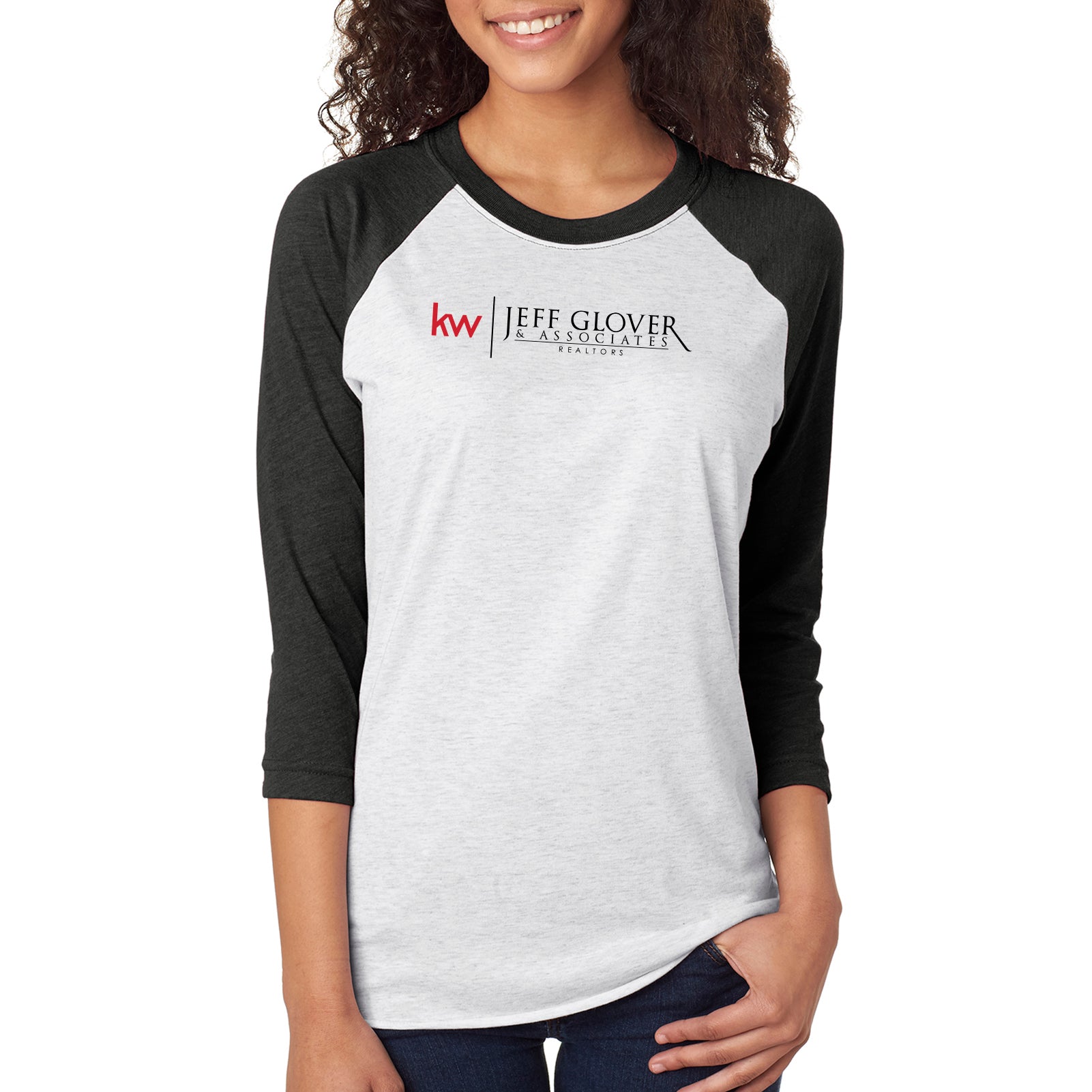 Women's Printed Raglan T-Shirt - 3/4 Sleeves