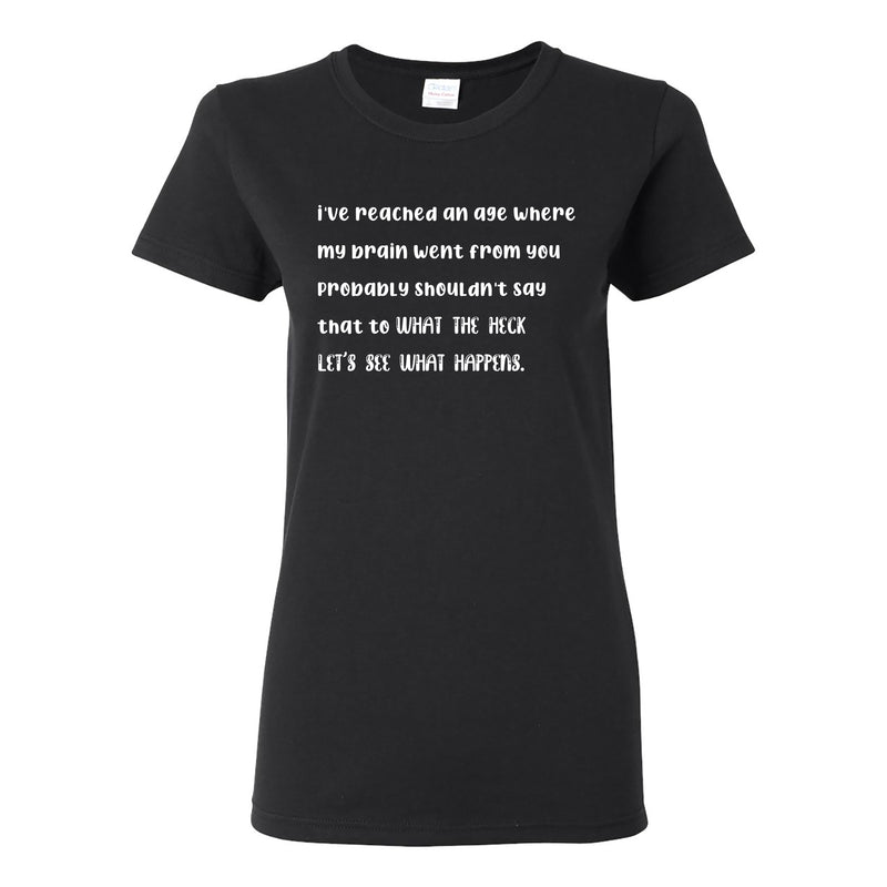 Lets See What Happens Women's Cotton T-Shirt - Black