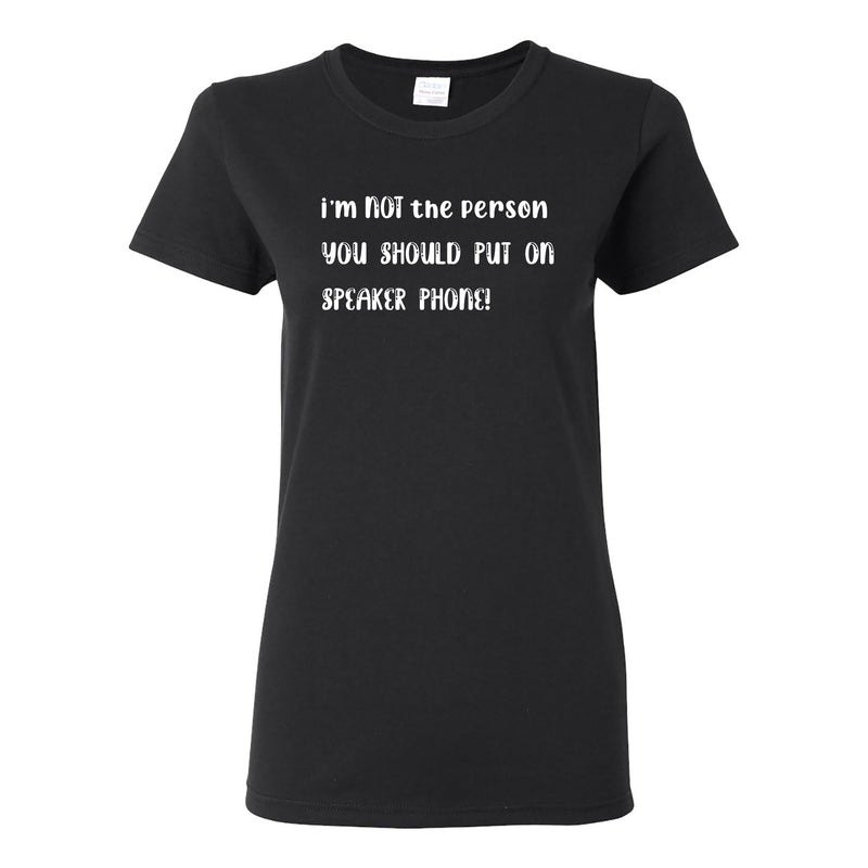 Speaker Phone Women's Cotton T-Shirt - Black