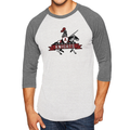 Tuscarora Knight 3/4 Sleeve Baseball T-Shirt - Heather White / Heather Grey