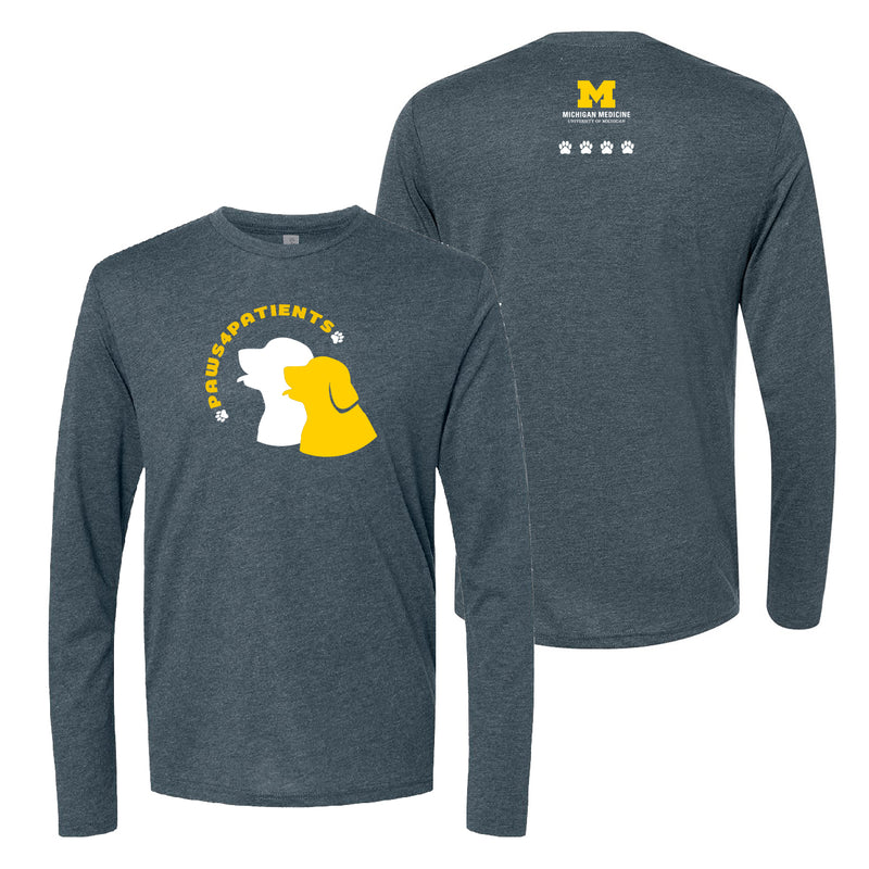 Paws4Patients Adult Triblend Longsleeve T-Shirt - Indigo Blue