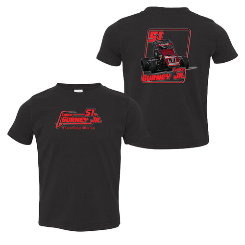 Three Stooges Racing Gurney Jr Toddler T-Shirt - Black