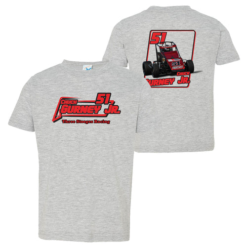 Three Stooges Racing Gurney Jr Toddler T-Shirt - Sport Grey