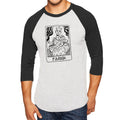 Rootead Nothing For Us Without Us Baseball Tee- Vintage Black / Heather White