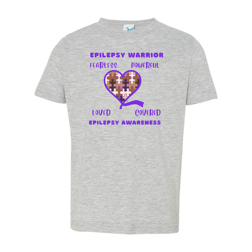 4th Quarter Faith Toddler Epilepsy Warrior T-Shirt- Heather Gray