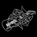She Rock Guitar Logo Soft Cotton Tee - Black