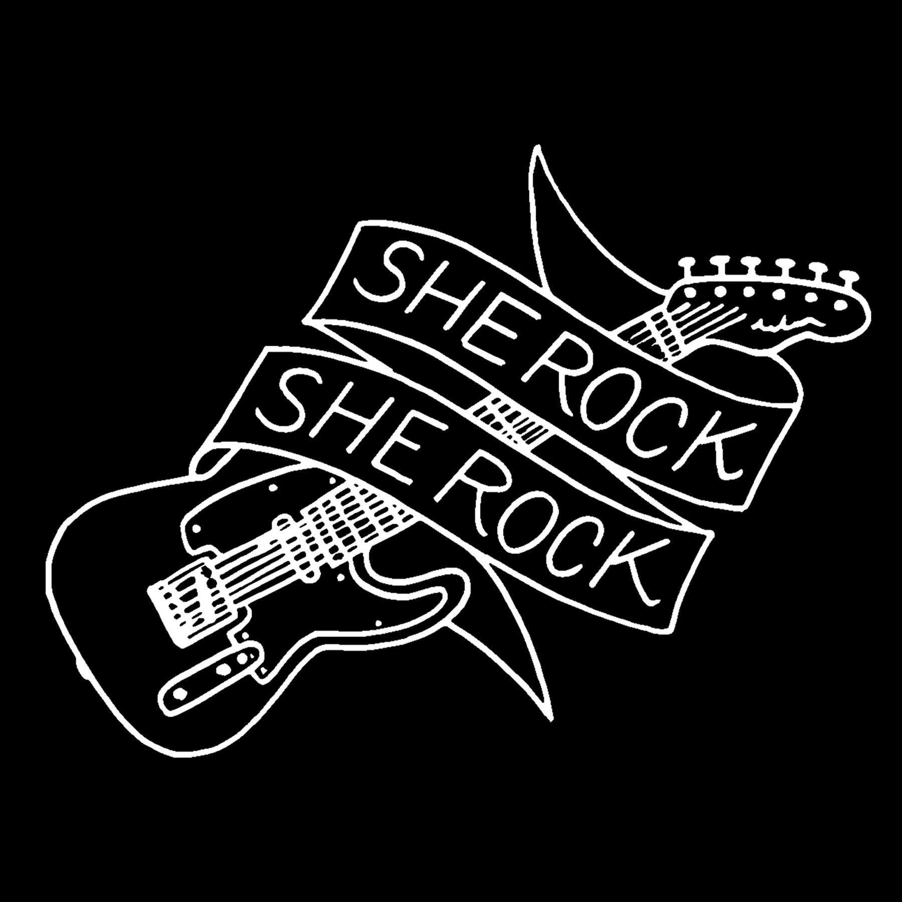 She Rock Guitar Logo Soft Cotton Tee - Black – Underground Printing ...