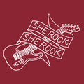 She Rock Guitar Logo Zip Hooded Sweatshirt - Cardinal