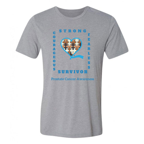 4th Quarter Faith Prostate Survivor T-shirt- Athletic Gray