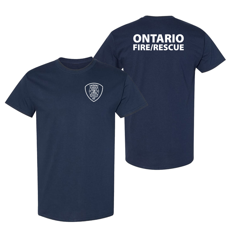 Ontario Fire Maltese Cross Logo T-Shirt- Navy