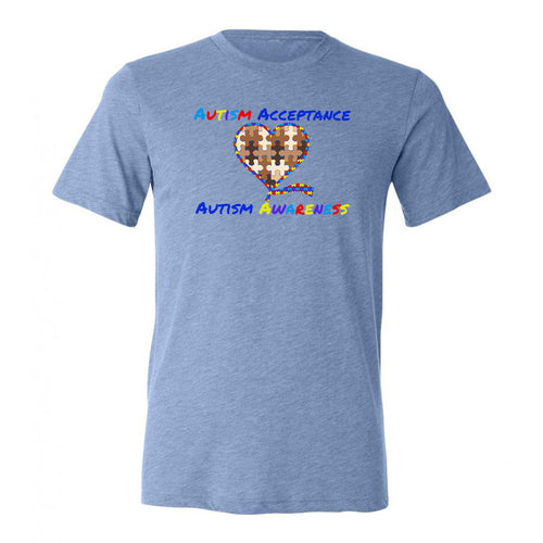 Fourth Quarter Faith Autism Awareness T-Shirt- Blue Triblend