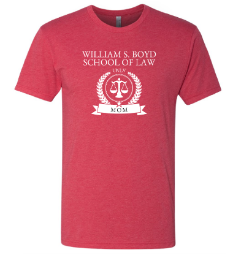 Boyd Apparel School of Law Mom T-Shirt- Vintage Red