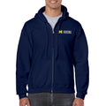 UM Housing Logo Full Zip Sweatshirt- Navy