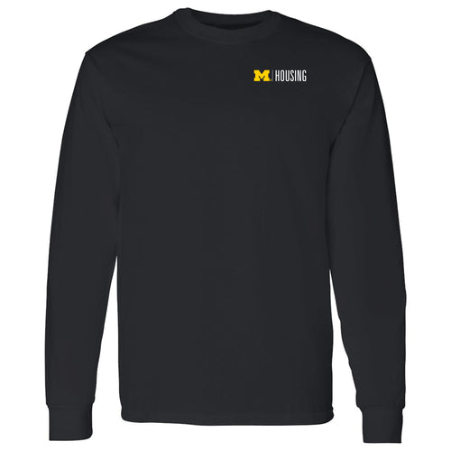 UM Housing Logo Longsleeve T-Shirt- Navy