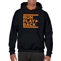 RunPlayBack Logo Pullover Hooded Sweatshirt- Black