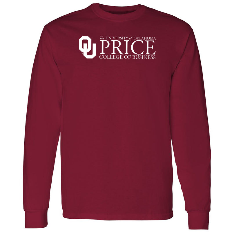 OU Price Logo Longsleeve T-Shirt- Cardinal