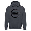 USAWSWS - Circular Black Logo Hooded Pullover - Dark Heather