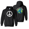 Peace Sign Heavy Cotton Hoodie - Black