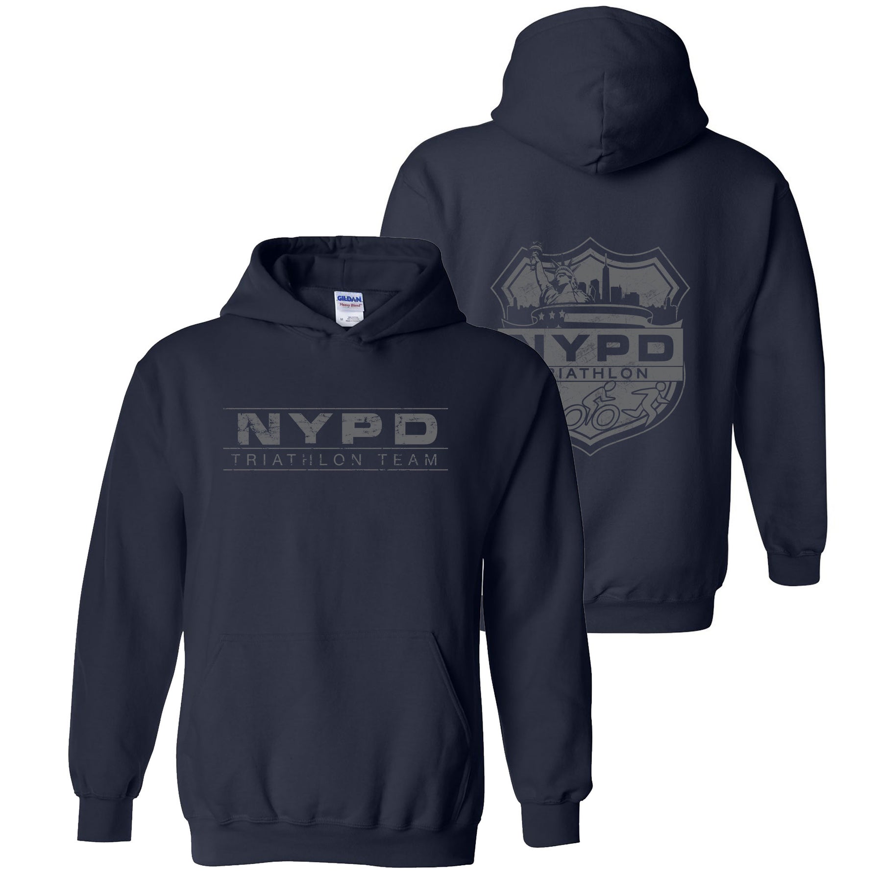NYPD TRIATHLON TEAM HOODIE DISTRESSED - NAVY – Underground Printing ...