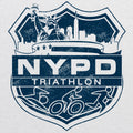 NYPD Triathlon Web Distress Logo Raglan - Heather White/Vintage Royal