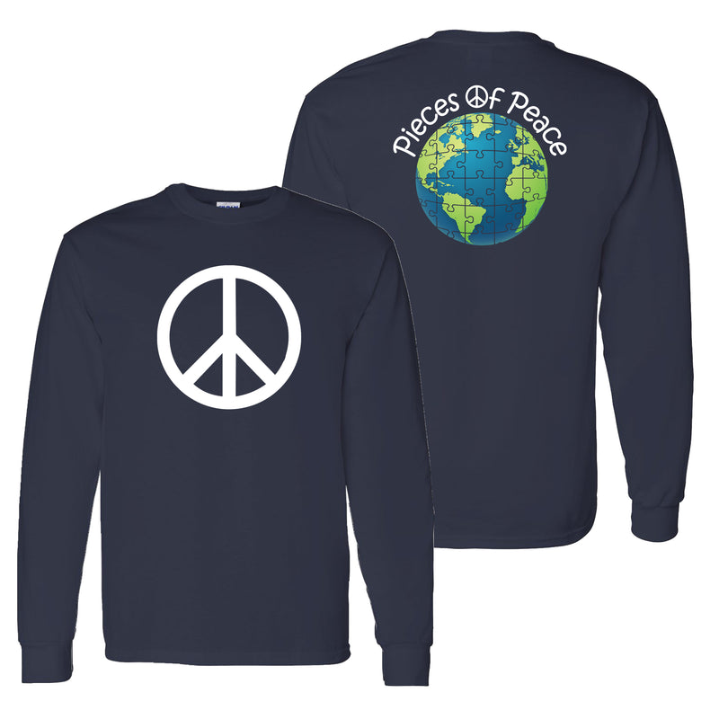 Peace Sign Unisex Long-Sleeve T-shirt - Navy