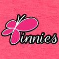 Pinnies V-Neck Logo - Heather Watermelon / Heather Charcoal