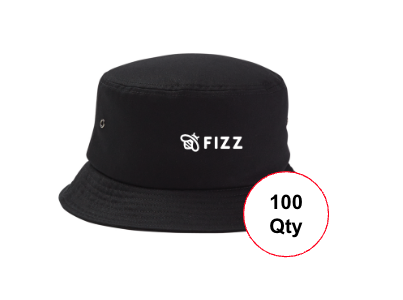 Fizz Bucket Hat 100 Pack (Medium Box) - Black