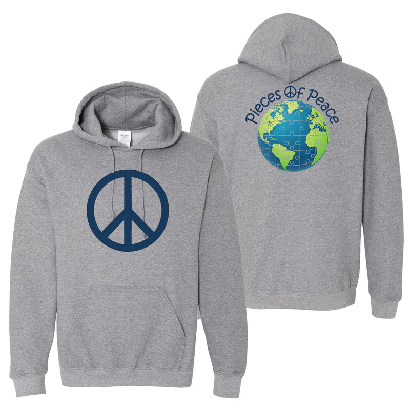 Peace Sign Heavy Cotton Hoodie - Grey