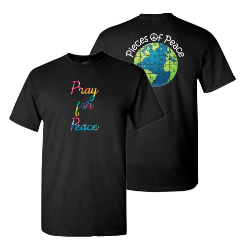 Pray For Peace Tie Dye Unisex T-shirt - Black