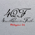 Fourth Quarter Faith Logo Pullover Hooded Sweatshirt- Sport Grey
